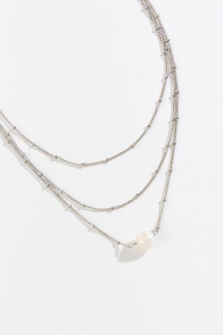 Francesca's Ivy Pearl Multi-strand Necklace - Silver