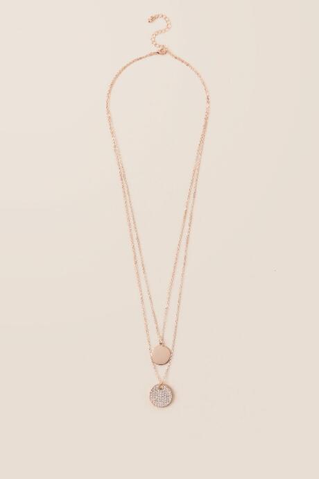 Francesca's Carly Layered Pendant Necklace In Rose Gold - Rose/gold