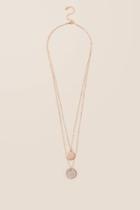 Francesca's Carly Layered Pendant Necklace In Rose Gold - Rose/gold