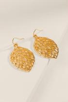 Francesca's Mindie Filigree Leaf Drop Earrings - Gold