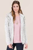 Styles On Demand Zahra Full Zip Wubby Hoodie - Ivory