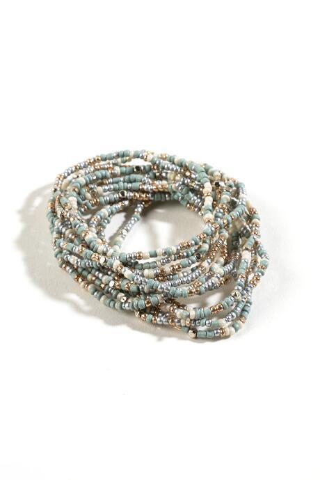 Francesca's Cora Beaded Stretch Bracelet - Gray
