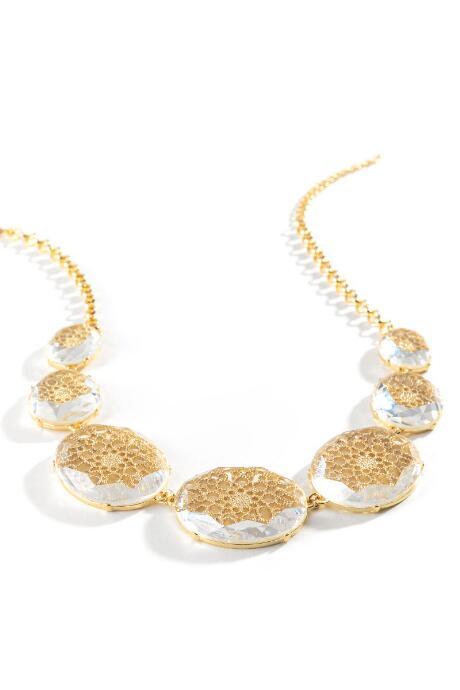 Francesca's Mckinley Filigree Statement Necklace - Gold