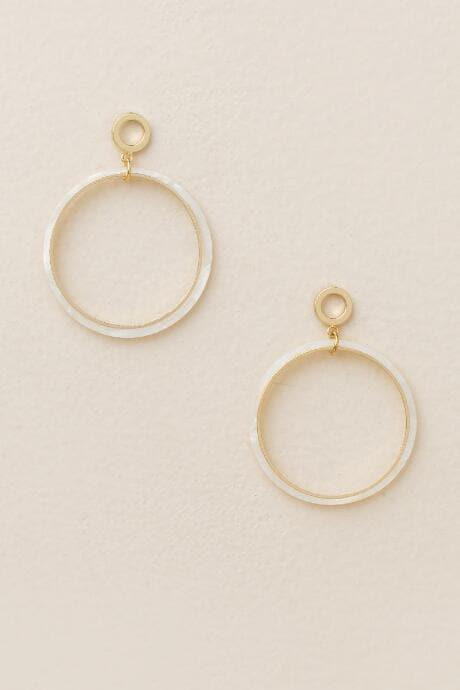 Francesca's Leanne Double Circle Drop Earring - White