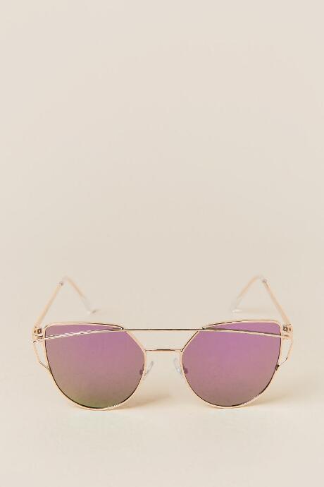 Francesca's Julia Wired Lens Sunglasses - Gold