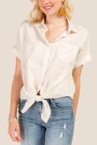 Francesca Inchess Nadia Tie Front Button Up Top - Ivory