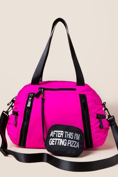 Francesca's After This I'm Getting Pizza Weekender Bag - Fuchsia
