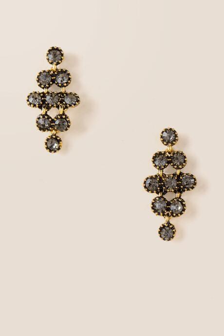 Francesca's Tessa Circle Kite Earring - Black