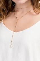 Francesca's Lela Y Necklace Pendant Choker - Gold