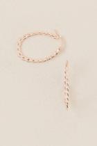 Francesca's Anais Rope Hoop Earring In Rose Gold - Rose/gold