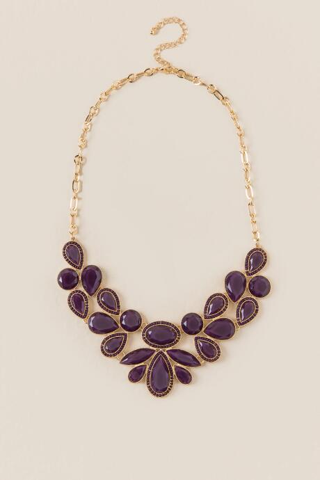 Francesca Inchess Eva Statement Necklace In Wine - Purple