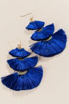 Francesca Inchess Kinsley Tiered Fringe Earrings In Cobalt - Blue