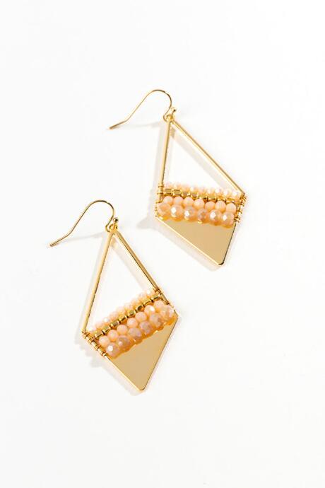 Francesca's Mariam Beaded Drop Earrings - Blush