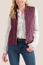 Francesca's Shelly Back Snap Puffer - Purple
