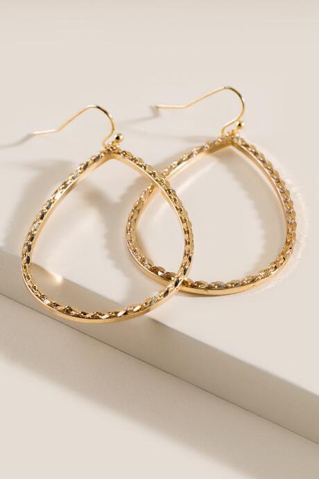 Francesca's Chloe Open Teardrop Earrings In Gold - Gold