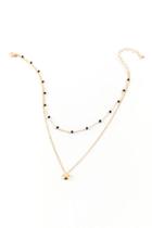 Francesca's Ashlee Star Drop Layered Necklace - Black