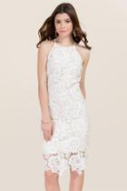 Francesca's Vyset Lace Sheath Dress - White