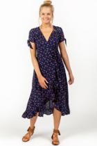 Francesca's Khloe Floral Wrap Dress - Navy