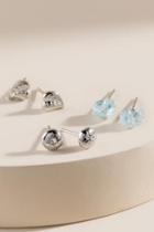Francesca's Faye Leaf Earring Set - Silver