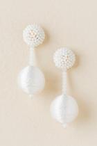 Francesca's Renelle Thread Ball Drop Earring In White - White