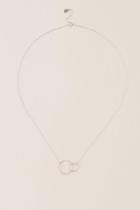 Francesca's Sterling Silver Double Circle Necklace - Silver