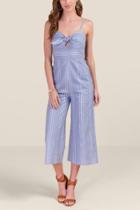 Francesca's Ashley Tie Front Jumpsuit - Chambray