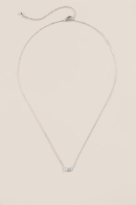 Francesca's Janet Cubic Zirconia Sterling Necklace - Silver
