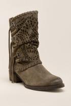 Naughty Monkey Vamp Phyer Laser Cut Cuff Boot - Taupe