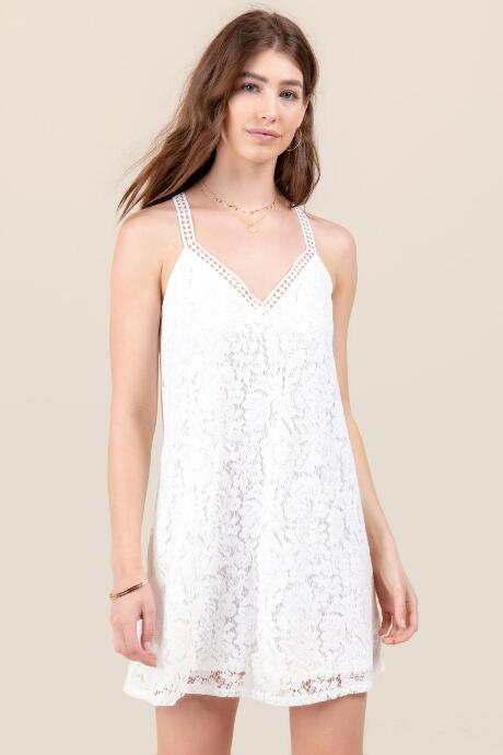 Francesca Inchess Liz Floral Lace Dress - White