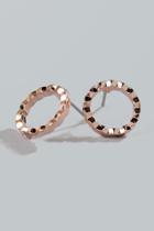 Francesca Inchess Clare Circle Stud Earrings - Rose/gold