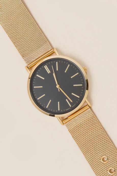 Francesca's Candice Mesh Band Watch - Black
