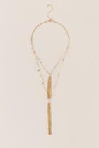 Francesca's Gianna Double Tassel Necklace - Gold