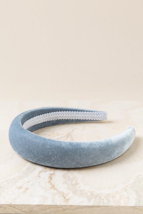 Francescas Isabella Velvet Headband In Oxford Blue - Oxford Blue