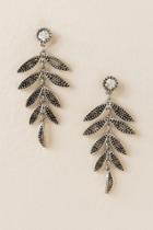 Francesca Inchess Sloane Leaf Statement Earrings - Silver