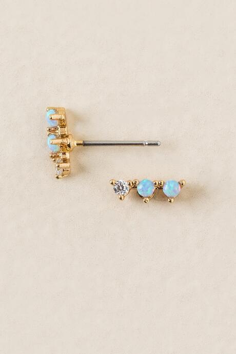 Francesca's Alana Opal Stud Earring - Iridescent