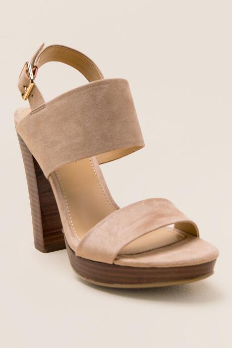 Report - Lawrena Wide Strap Platform Heel - Natural
