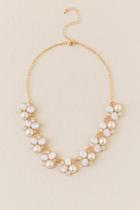 Francesca Inchess Lacey Pearl Statement Necklace - Crisp Champagne