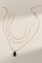 Francesca's Remy Layered Stone Necklace - Black