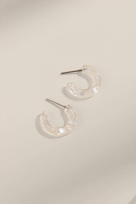 Francesca's Kaylie Mini Hoop Earrings - White