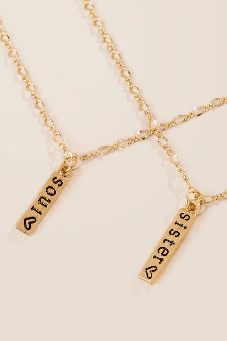 Francesca's Soul Sister Friendship Necklace Set - Gold