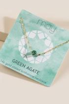 Francesca's Green Agate May Pendant Necklace - Emerald
