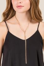 Francesca's Lillian Chain Lariat Necklace - Gold