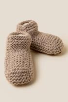 Francesca's Roxy Chunky Knit Slippers - Brown