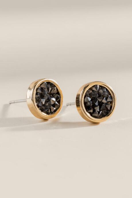 Francesca's Kelsey Caviar Stud Earrings - Hematite
