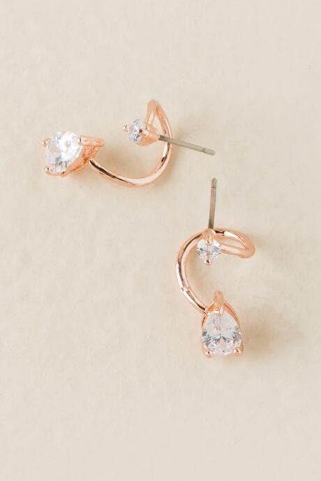 Francesca's Dinah Cubic Zirconia Spiral Stud Earring In Rose Gold - Rose/gold