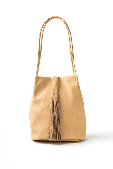 Francesca's Alley Suede Bucket Tote - Ivory