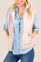 Francesca Inchess Kylie Reversible Puffer Cozy Vest - Blush