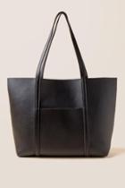 Francesca's Danielle Classic Leather Tote - Black