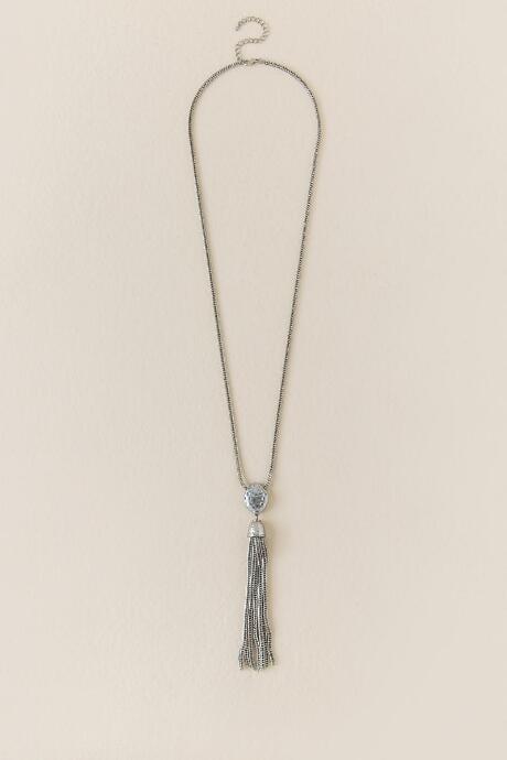 Francesca's Piper Silver Metal Tassel Pendant - Silver