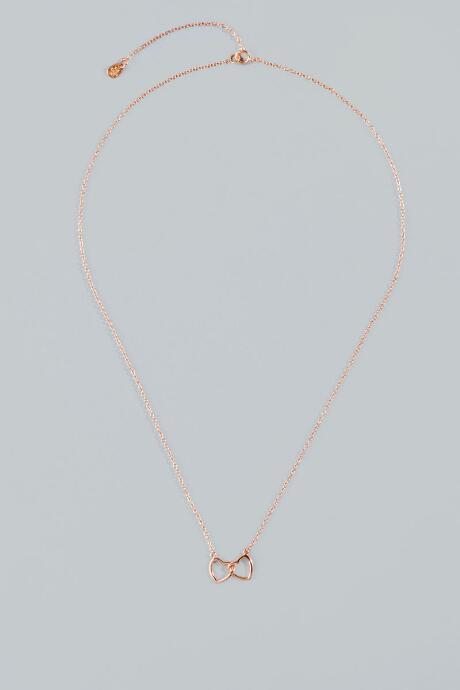 Francesca's Kathryn Open Heart Link Necklace - Rose/gold